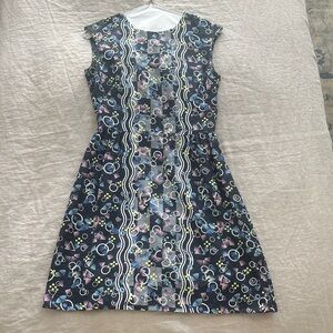 Peter Pilotto Black Mini Dress with Pastel Geometric Print